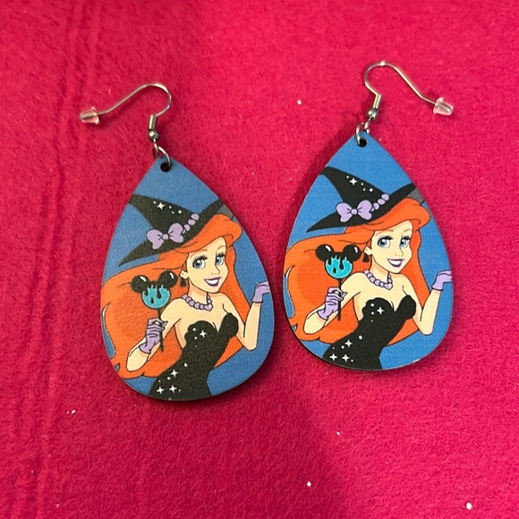 BT Wood and Steel Jewelry - Ariel in costume wood earrings